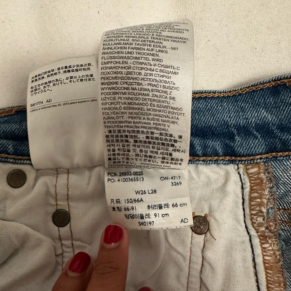 Levi’s 501 original 26W 28L - Picture 3 of 5